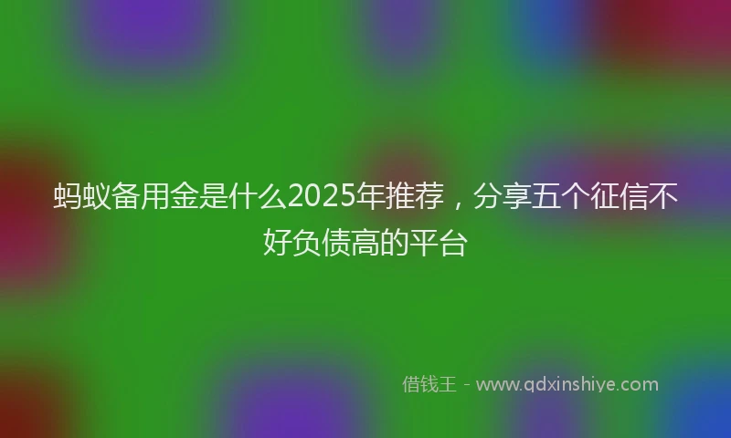 蚂蚁备用金是什么2025年推荐，分享五个征信不好负债高的平台