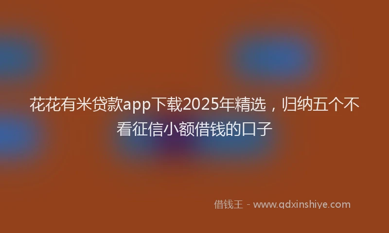 花花有米贷款app下载2025年精选，归纳五个不看征信小额借钱的口子
