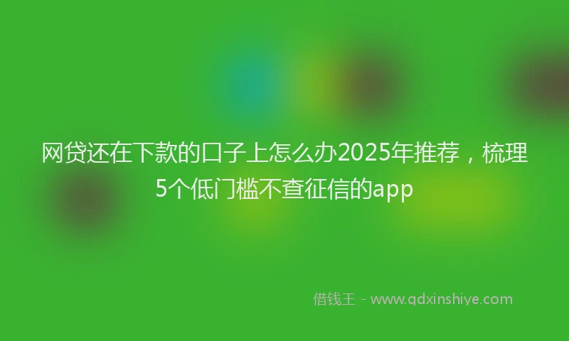 网贷还在下款的口子上怎么办2025年推荐，梳理5个低门槛不查征信的app