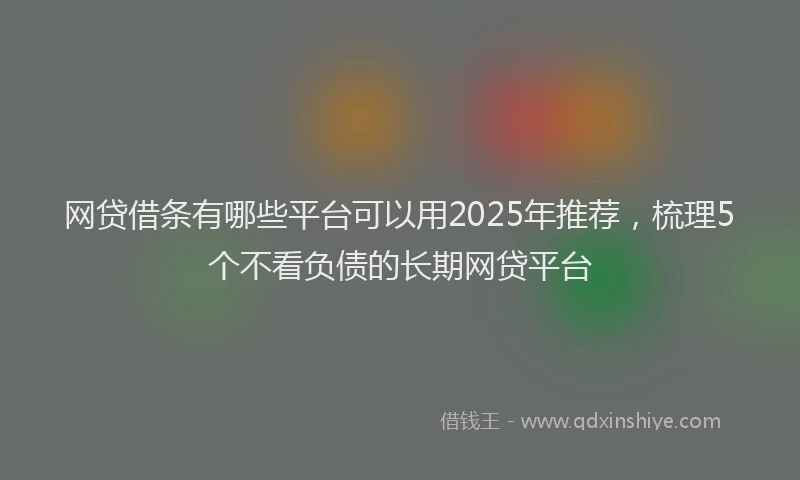 网贷借条有哪些平台可以用2025年推荐，梳理5个不看负债的长期网贷平台