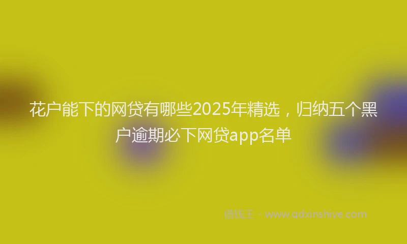 花户能下的网贷有哪些2025年精选，归纳五个黑户逾期必下网贷app名单