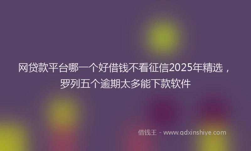 网贷款平台哪一个好借钱不看征信2025年精选，罗列五个逾期太多能下款软件