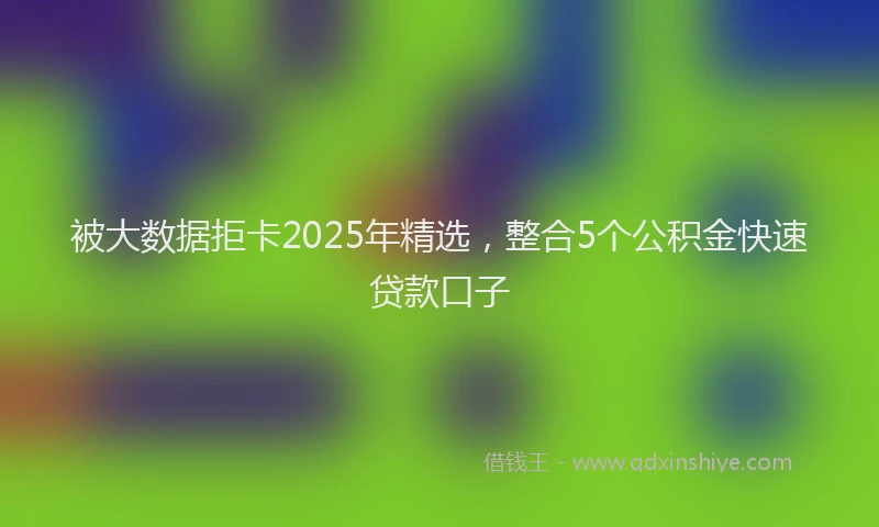 被大数据拒卡2025年精选，整合5个公积金快速贷款口子