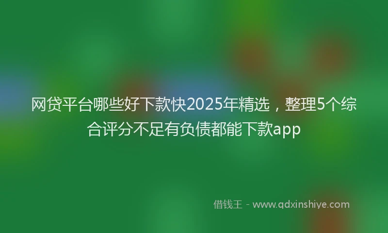 网贷平台哪些好下款快2025年精选，整理5个综合评分不足有负债都能下款app