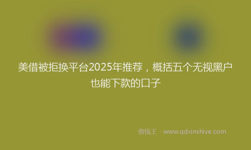美借被拒换平台2025年推荐，概括五个无视黑户也能下款的口子