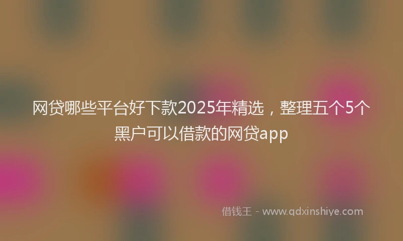 网贷哪些平台好下款2025年精选，整理五个5个黑户可以借款的网贷app