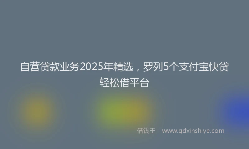 自营贷款业务2025年精选，罗列5个支付宝快贷轻松借平台