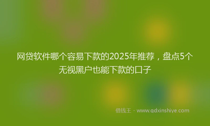 网贷软件哪个容易下款的2025年推荐，盘点5个无视黑户也能下款的口子