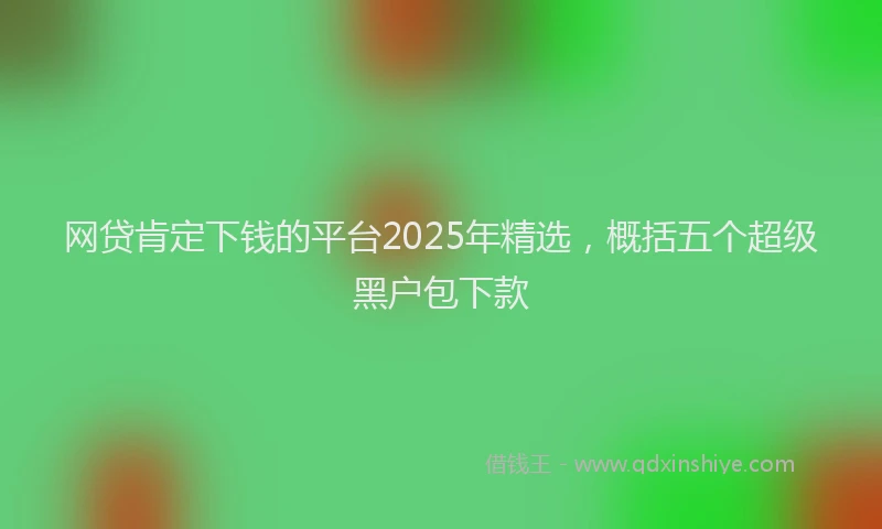 网贷肯定下钱的平台2025年精选，概括五个超级黑户包下款