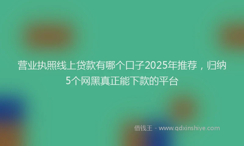 营业执照线上贷款有哪个口子2025年推荐，归纳5个网黑真正能下款的平台