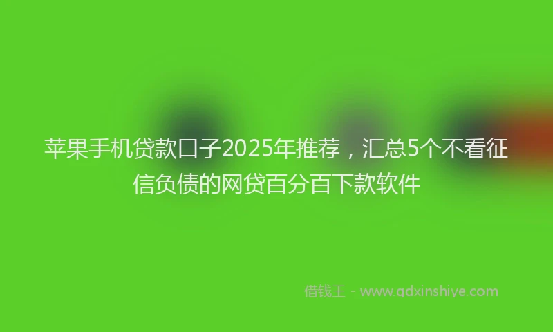 苹果手机贷款口子2025年推荐，汇总5个不看征信负债的网贷百分百下款软件