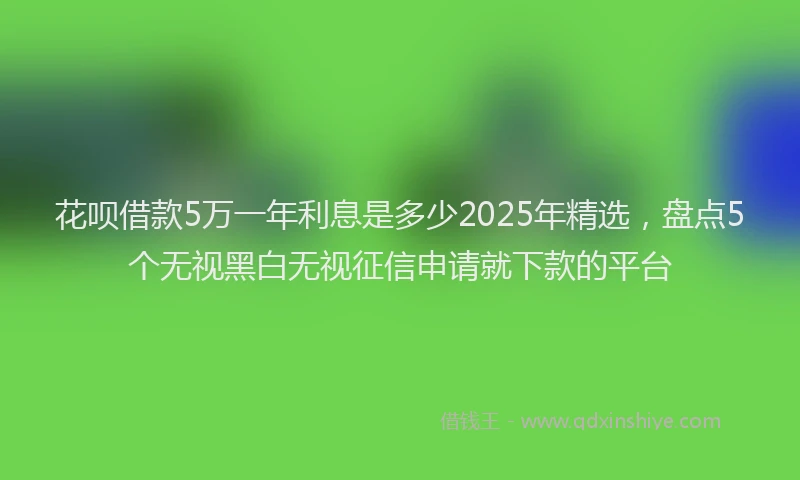 花呗借款5万一年利息是多少2025年精选，盘点5个无视黑白无视征信申请就下款的平台