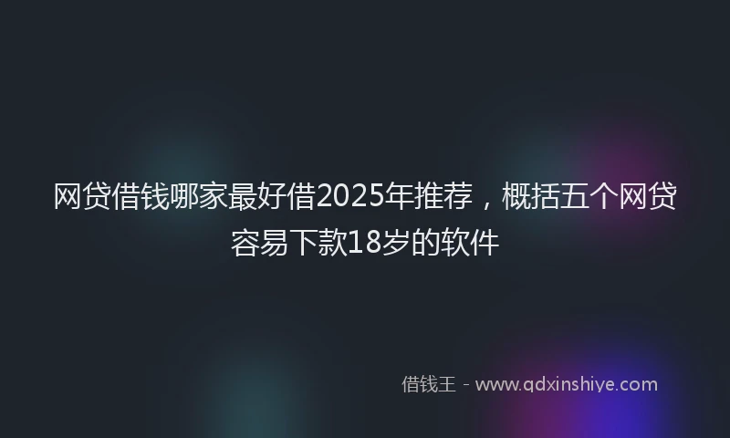 网贷借钱哪家最好借2025年推荐，概括五个网贷容易下款18岁的软件