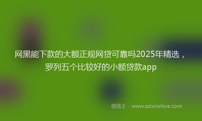 网黑能下款的大额正规网贷可靠吗2025年精选，罗列五个比较好的小额贷款app