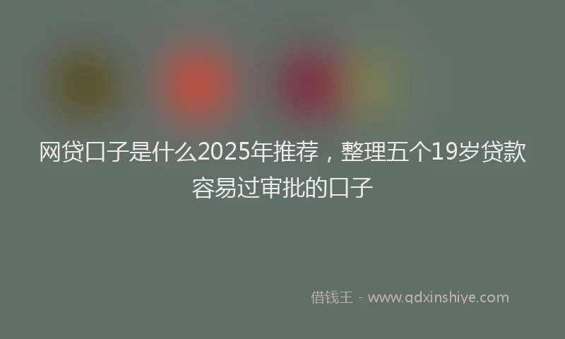网贷口子是什么2025年推荐，整理五个19岁贷款容易过审批的口子