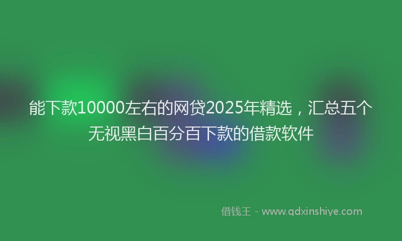 能下款10000左右的网贷2025年精选，汇总五个无视黑白百分百下款的借款软件