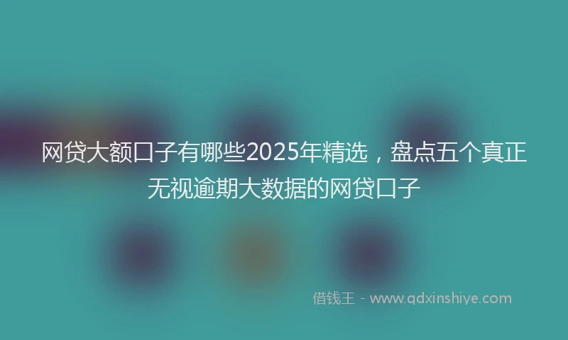 网贷大额口子有哪些2025年精选，盘点五个真正无视逾期大数据的网贷口子
