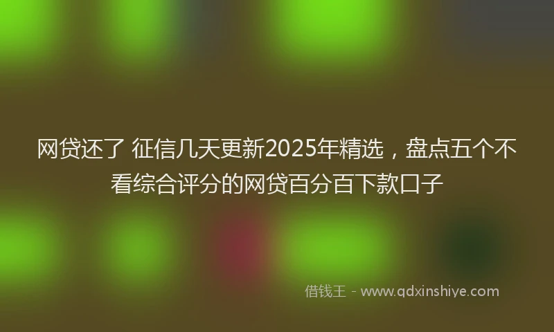 网贷还了 征信几天更新2025年精选，盘点五个不看综合评分的网贷百分百下款口子