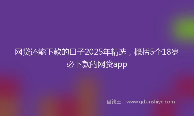 网贷还能下款的口子2025年精选，概括5个18岁必下款的网贷app