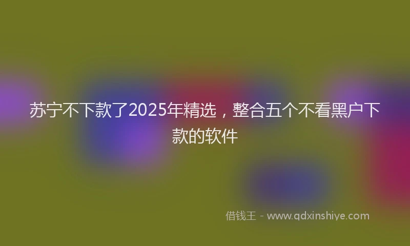 苏宁不下款了2025年精选，整合五个不看黑户下款的软件