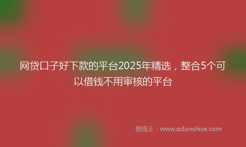 网贷口子好下款的平台2025年精选，整合5个可以借钱不用审核的平台