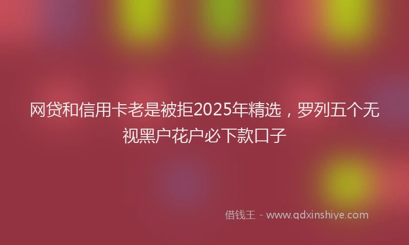 网贷和信用卡老是被拒2025年精选，罗列五个无视黑户花户必下款口子