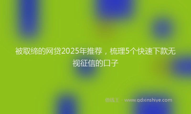 被取缔的网贷2025年推荐，梳理5个快速下款无视征信的口子