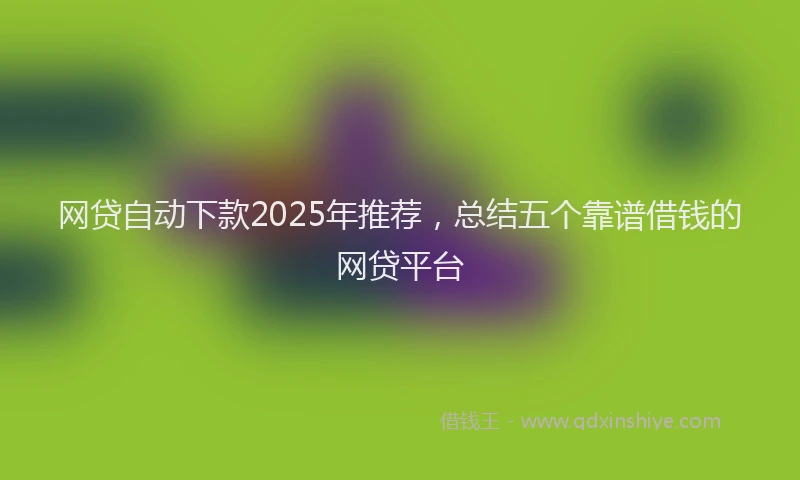 网贷自动下款2025年推荐，总结五个靠谱借钱的网贷平台