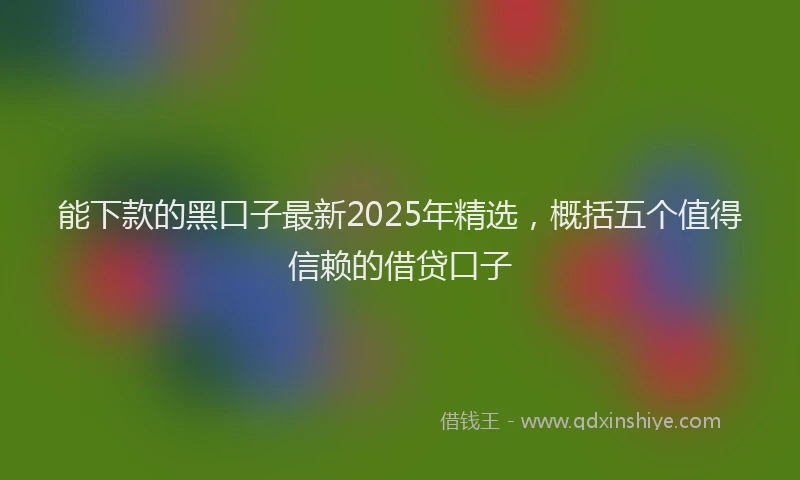 能下款的黑口子最新2025年精选，概括五个值得信赖的借贷口子