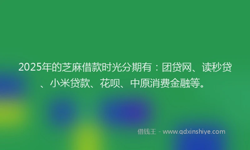 2025年的芝麻借款时光分期有：团贷网、读秒贷、小米贷款、花呗、中原消费金融等。