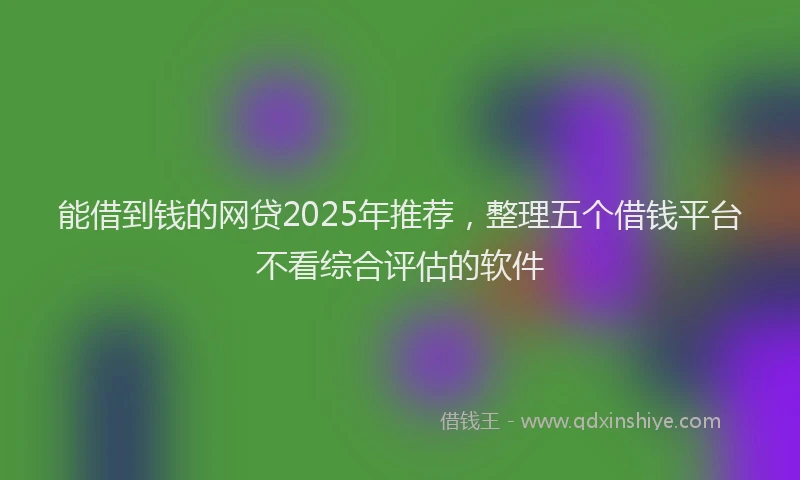 能借到钱的网贷2025年推荐，整理五个借钱平台不看综合评估的软件