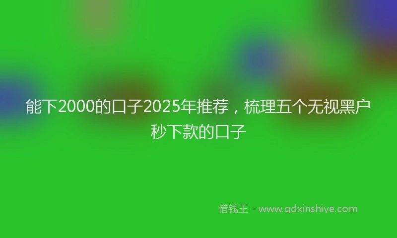 能下2000的口子2025年推荐，梳理五个无视黑户秒下款的口子
