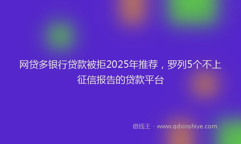 网贷多银行贷款被拒2025年推荐，罗列5个不上征信报告的贷款平台