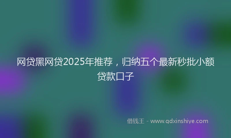 网贷黑网贷2025年推荐，归纳五个最新秒批小额贷款口子