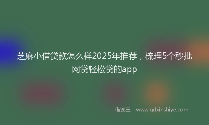 芝麻小借贷款怎么样2025年推荐，梳理5个秒批网贷轻松贷的app