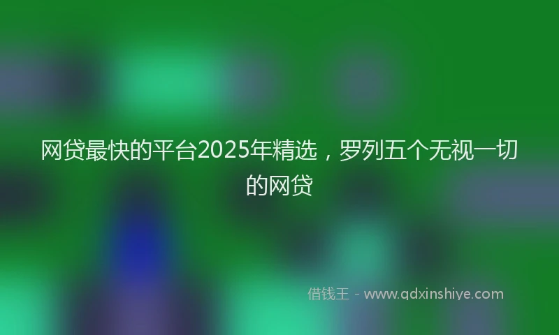 网贷最快的平台2025年精选，罗列五个无视一切的网贷