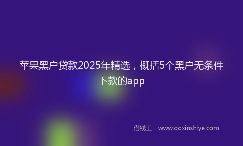 苹果黑户贷款2025年精选，概括5个黑户无条件下款的app