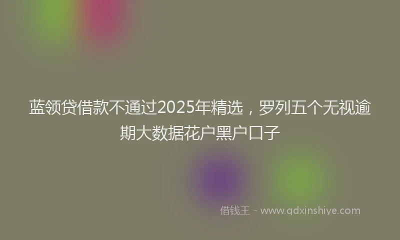 蓝领贷借款不通过2025年精选，罗列五个无视逾期大数据花户黑户口子