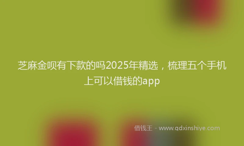 芝麻金呗有下款的吗2025年精选，梳理五个手机上可以借钱的app