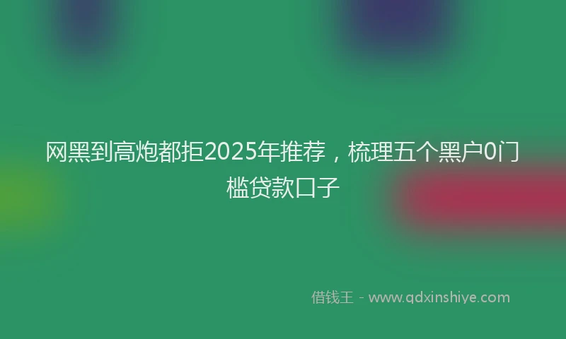 网黑到高炮都拒2025年推荐，梳理五个黑户0门槛贷款口子