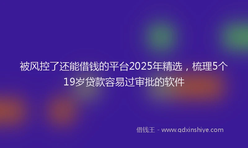 被风控了还能借钱的平台2025年精选，梳理5个19岁贷款容易过审批的软件