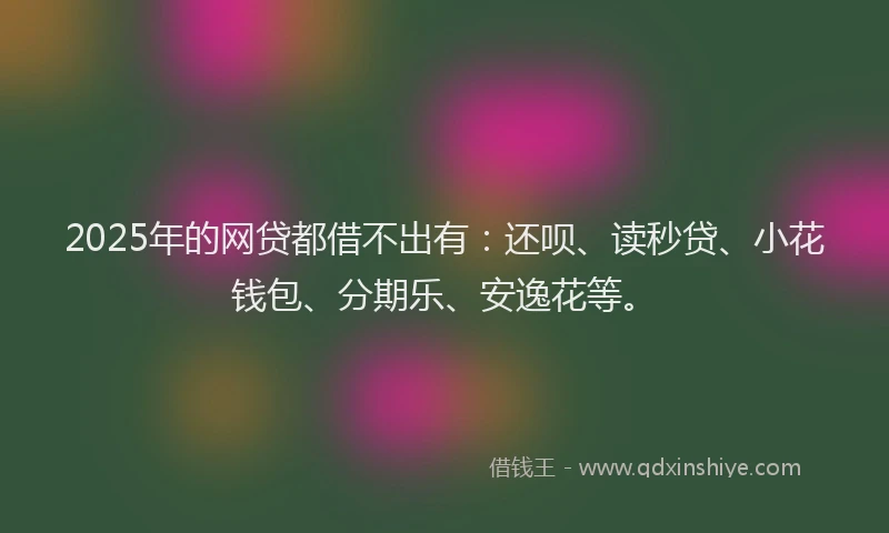 2025年的网贷都借不出有：还呗、读秒贷、小花钱包、分期乐、安逸花等。