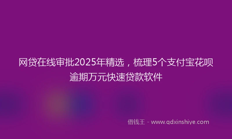 网贷在线审批2025年精选，梳理5个支付宝花呗逾期万元快速贷款软件