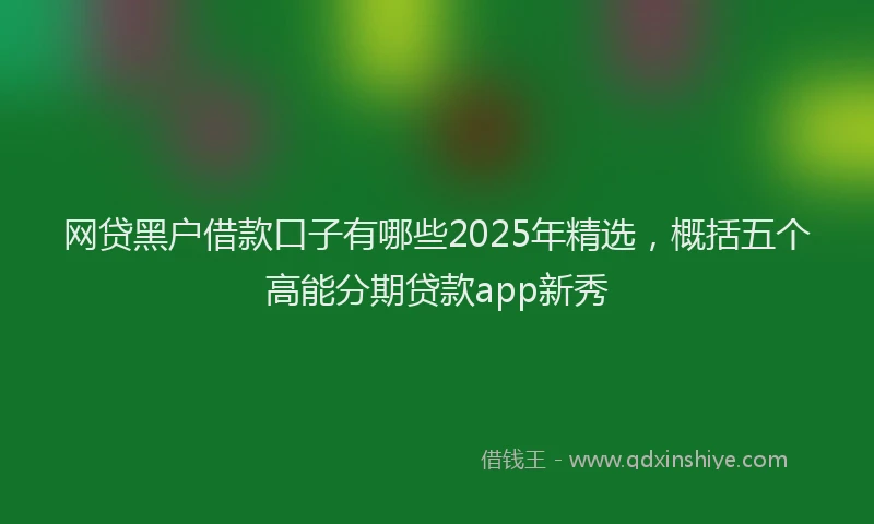 网贷黑户借款口子有哪些2025年精选，概括五个高能分期贷款app新秀