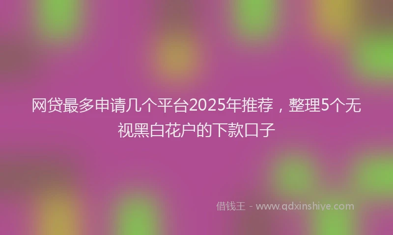 网贷最多申请几个平台2025年推荐，整理5个无视黑白花户的下款口子