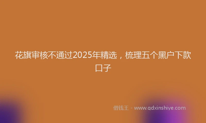 花旗审核不通过2025年精选，梳理五个黑户下款口子