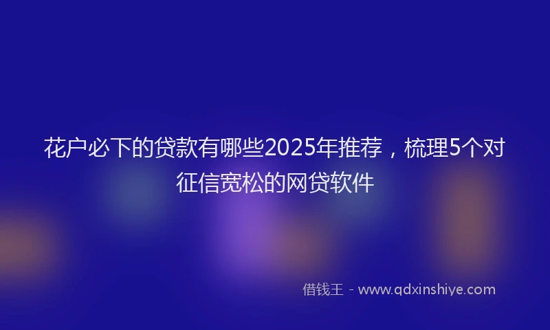 花户必下的贷款有哪些2025年推荐，梳理5个对征信宽松的网贷软件