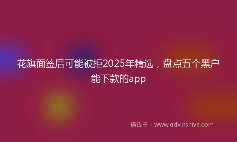 花旗面签后可能被拒2025年精选，盘点五个黑户能下款的app