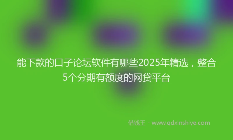 能下款的口子论坛软件有哪些2025年精选，整合5个分期有额度的网贷平台