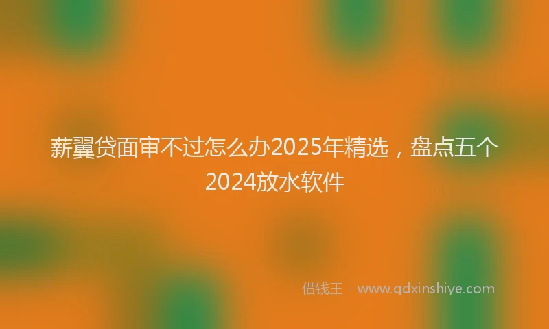 薪翼贷面审不过怎么办2025年精选，盘点五个2024放水软件